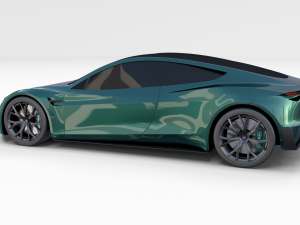tesla roadster green 3D Model