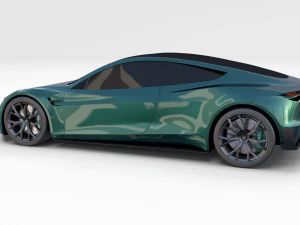 tesla roadster green 3D Model