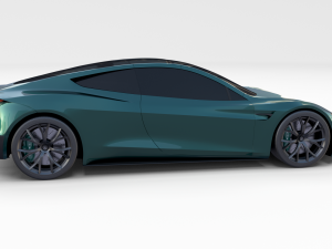 tesla roadster green 3D Model
