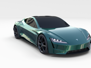 tesla roadster green 3D Model