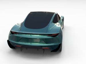 tesla roadster green 3D Model