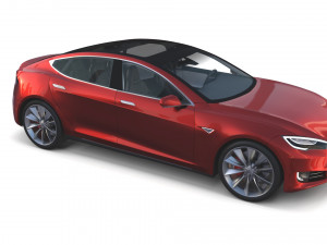 tesla roadster model s x 3 with interior and chassis 3D Model