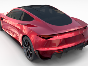 tesla roadster model s x 3 with interior and chassis 3D Model