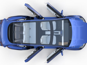 tesla roadster model s x 3 with interior and chassis 3D Model