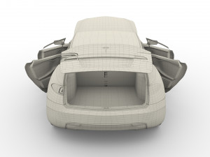 tesla roadster model s x 3 with interior and chassis 3D Model