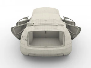 tesla roadster model s x 3 with interior and chassis 3D Model