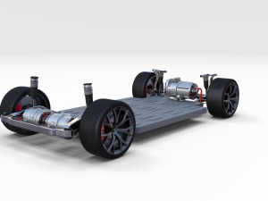 tesla roadster model s x 3 with interior and chassis 3D Model