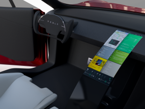 tesla roadster model s x 3 with interior and chassis 3D Model