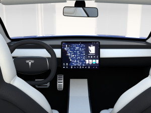 tesla roadster model s x 3 with interior and chassis 3D Model