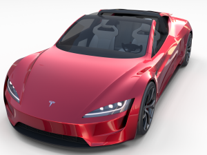 tesla roadster model s x 3 with interior and chassis 3D Model