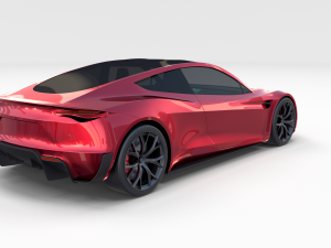 tesla roadster model s x 3 with interior and chassis 3D Model