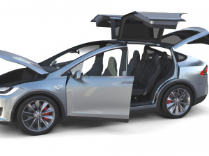 tesla roadster model s x 3 with interiors Model 3D