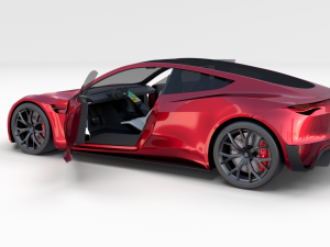 tesla roadster model s x 3 with interiors Model 3D