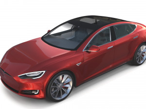 tesla roadster model s x 3 with interiors Model 3D