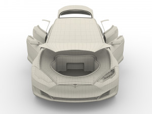 tesla roadster model s x 3 with interiors Model 3D