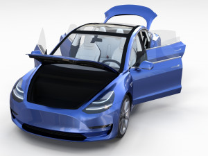 tesla roadster model s x 3 with interiors Model 3D