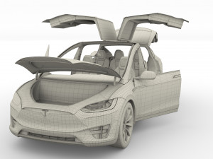 tesla roadster model s x 3 with interiors Model 3D