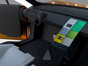 tesla roadster 2020 yellow with interior and chassis Modelo 3D
