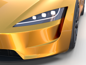 tesla roadster 2020 yellow with interior and chassis Modelo 3D