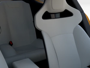 tesla roadster 2020 yellow with interior and chassis 3D Model