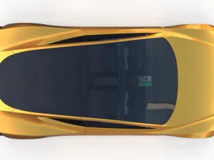 tesla roadster 2020 yellow with interior and chassis 3D Model