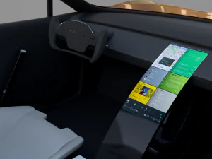 tesla roadster 2020 yellow with interior and chassis 3D Model
