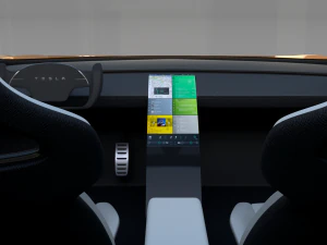 tesla roadster yellow with interior 3D Model