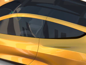 tesla roadster yellow with interior 3D Model