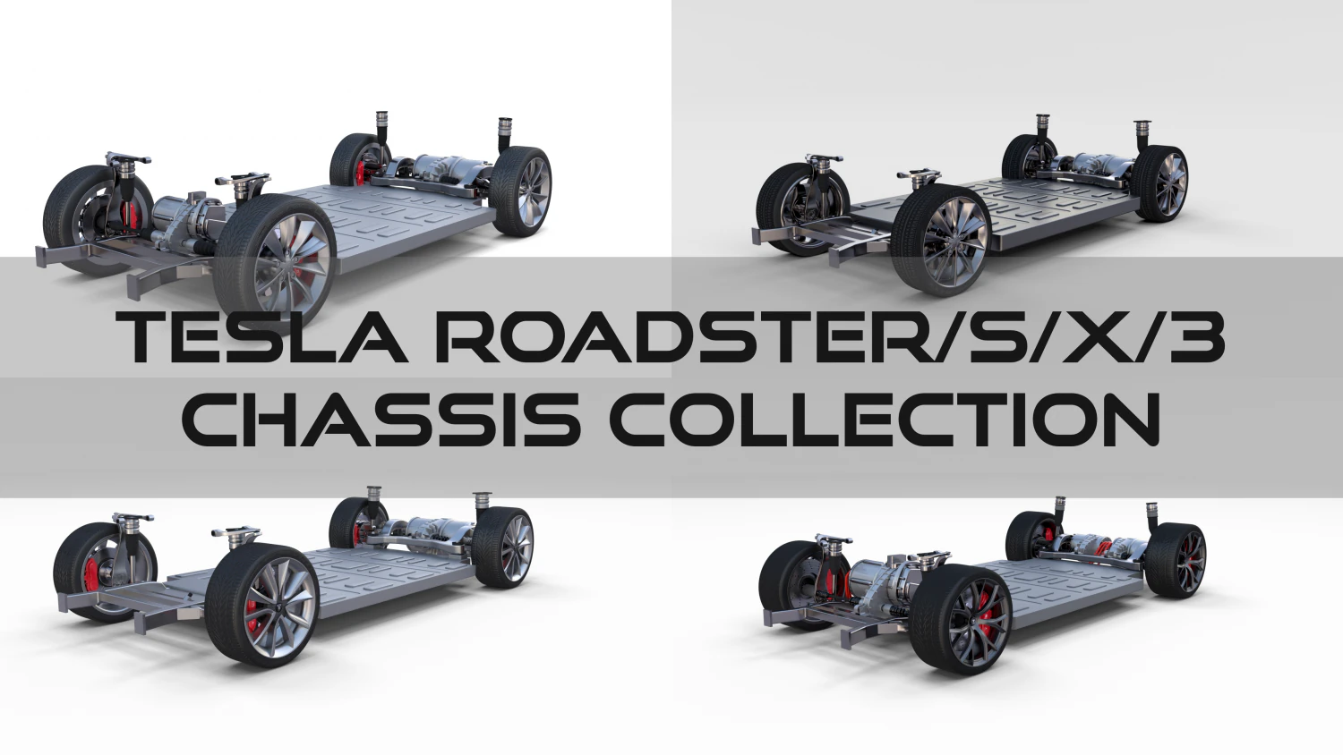 tesla roadster model s x 3 chassis pack 3D Model .c4d .max .obj .3ds .fbx .stl .blend 
