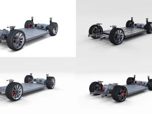 tesla roadster model s x 3 chassis pack 3D Model