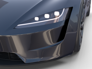 tesla roadster 2020 midnight silver with interior and chassis 3D Model