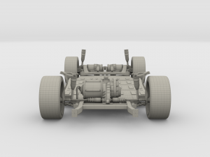 tesla roadster 2020 midnight silver with interior and chassis 3D Model