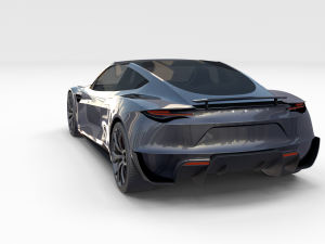 tesla roadster 2020 midnight silver with interior and chassis 3D Model