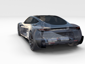 tesla roadster 2020 midnight silver with interior and chassis 3D Model