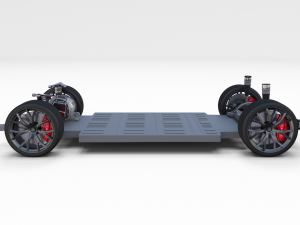 tesla roadster 2020 midnight silver with interior and chassis 3D Model
