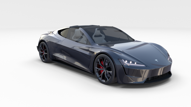 Silver store tesla roadster