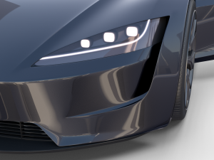 tesla roadster 2020 midnight silver with interior and chassis 3D Model