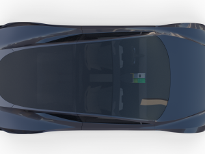 tesla roadster 2020 midnight silver with interior and chassis 3D Model