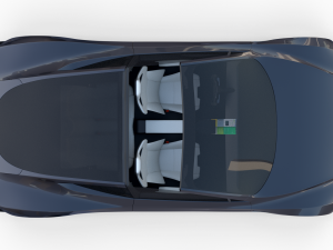 tesla roadster 2020 midnight silver with interior and chassis 3D Model