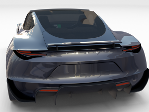 tesla roadster 2020 midnight silver with interior and chassis 3D Model