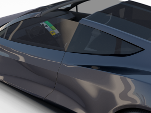 tesla roadster 2020 midnight silver with interior and chassis 3D Model