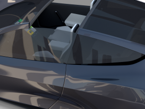 tesla roadster 2020 midnight silver with interior and chassis 3D Model