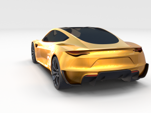 tesla roadster yellow Modelo 3D