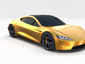 tesla roadster yellow Modelo 3D