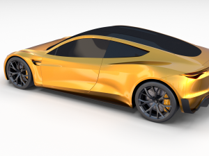 tesla roadster yellow Modelo 3D