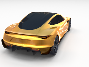 tesla roadster yellow Modelo 3D