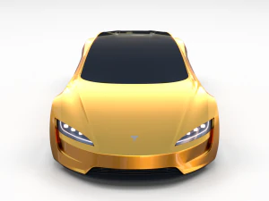 tesla roadster yellow 3D Model