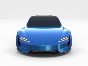 tesla roadster electric blue 3D Model