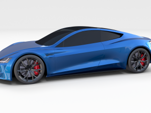 tesla roadster electric blue 3D Model