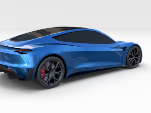 tesla roadster electric blue 3D Model